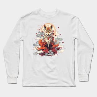 Folklore Japanese Fox Spirit Long Sleeve T-Shirt